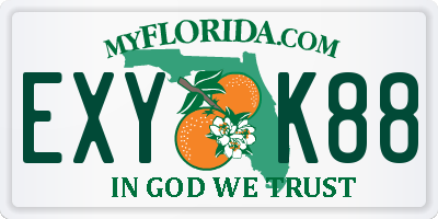 FL license plate EXYK88