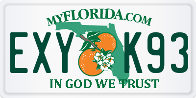 FL license plate EXYK93