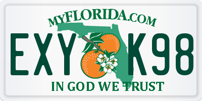 FL license plate EXYK98