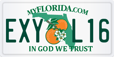 FL license plate EXYL16