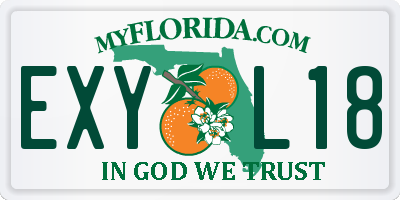 FL license plate EXYL18