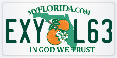 FL license plate EXYL63