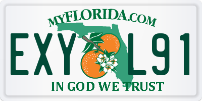 FL license plate EXYL91