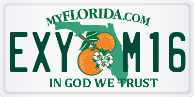 FL license plate EXYM16