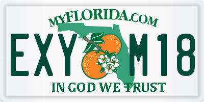 FL license plate EXYM18