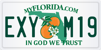 FL license plate EXYM19