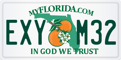 FL license plate EXYM32