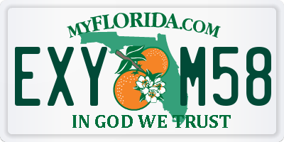 FL license plate EXYM58