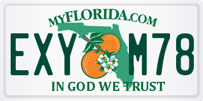 FL license plate EXYM78
