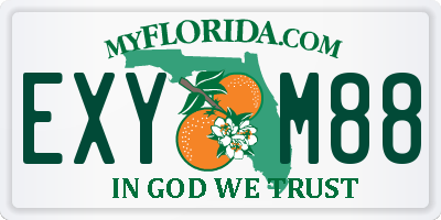 FL license plate EXYM88