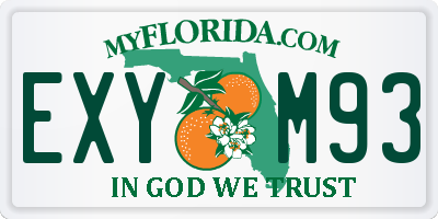 FL license plate EXYM93