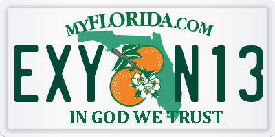 FL license plate EXYN13