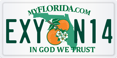 FL license plate EXYN14