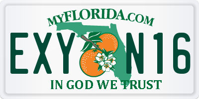 FL license plate EXYN16