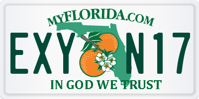 FL license plate EXYN17