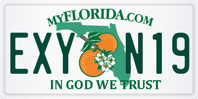 FL license plate EXYN19