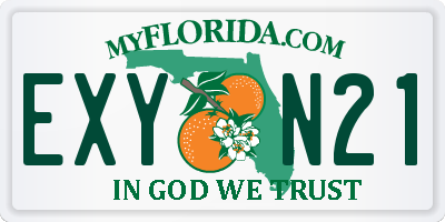 FL license plate EXYN21