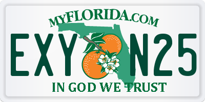 FL license plate EXYN25