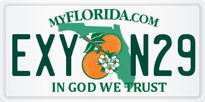 FL license plate EXYN29
