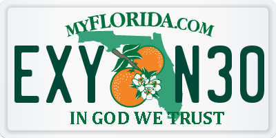 FL license plate EXYN30