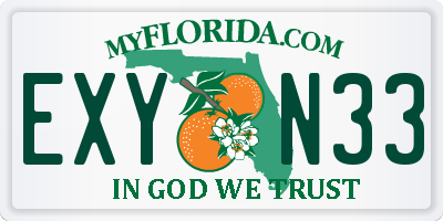 FL license plate EXYN33