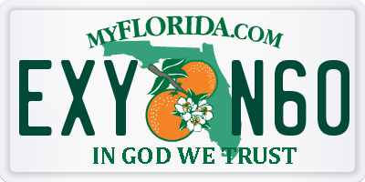 FL license plate EXYN60
