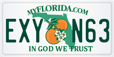 FL license plate EXYN63