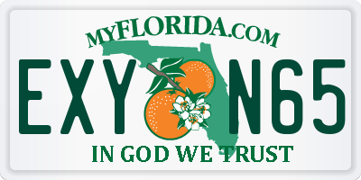 FL license plate EXYN65