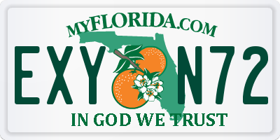 FL license plate EXYN72