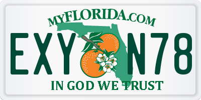 FL license plate EXYN78