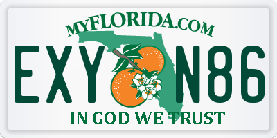 FL license plate EXYN86