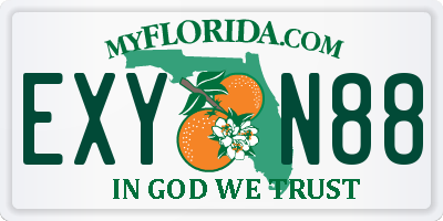 FL license plate EXYN88