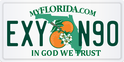 FL license plate EXYN90