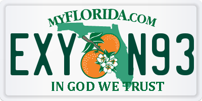 FL license plate EXYN93