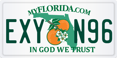 FL license plate EXYN96