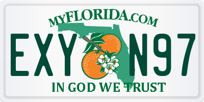 FL license plate EXYN97