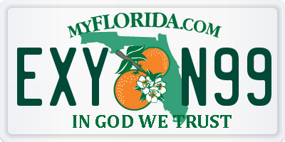 FL license plate EXYN99