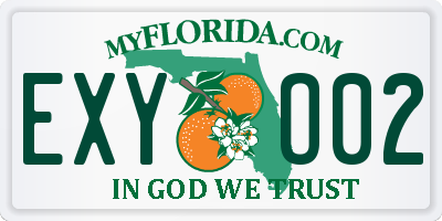 FL license plate EXYO02