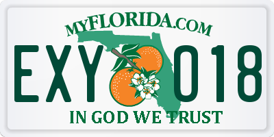 FL license plate EXYO18