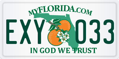 FL license plate EXYO33