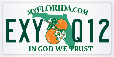 FL license plate EXYQ12
