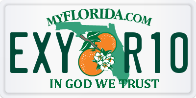 FL license plate EXYR10