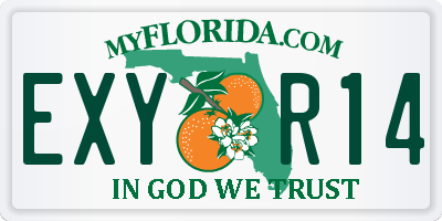 FL license plate EXYR14