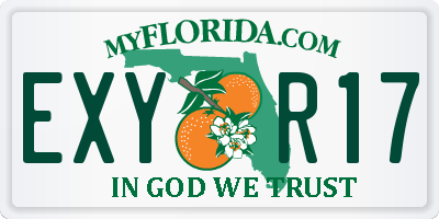 FL license plate EXYR17