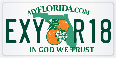 FL license plate EXYR18