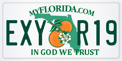 FL license plate EXYR19