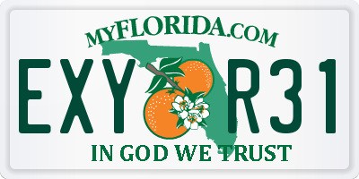FL license plate EXYR31
