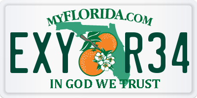 FL license plate EXYR34