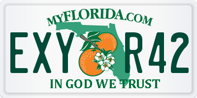 FL license plate EXYR42