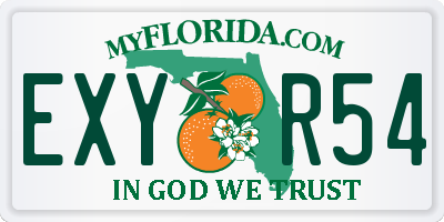 FL license plate EXYR54